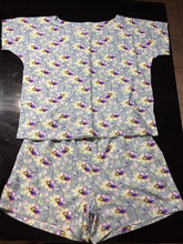 Load image into Gallery viewer, Grey floral linen viscose