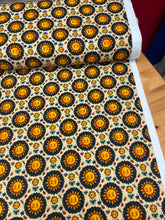 Load image into Gallery viewer, Folk art sun faces digital cotton jersey
