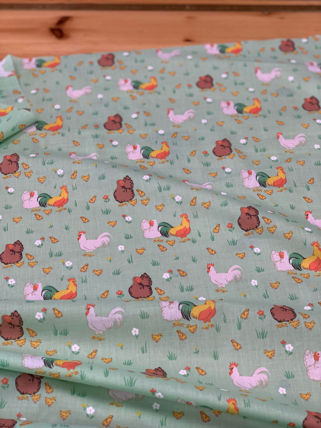 Garden chickens polycotton