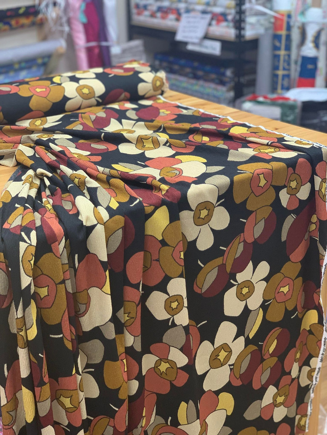 Bold floral polyester