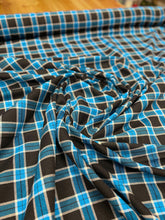 Load image into Gallery viewer, Blue and black check brushed cotton
