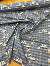 Load image into Gallery viewer, Sail boats cotton poplin
