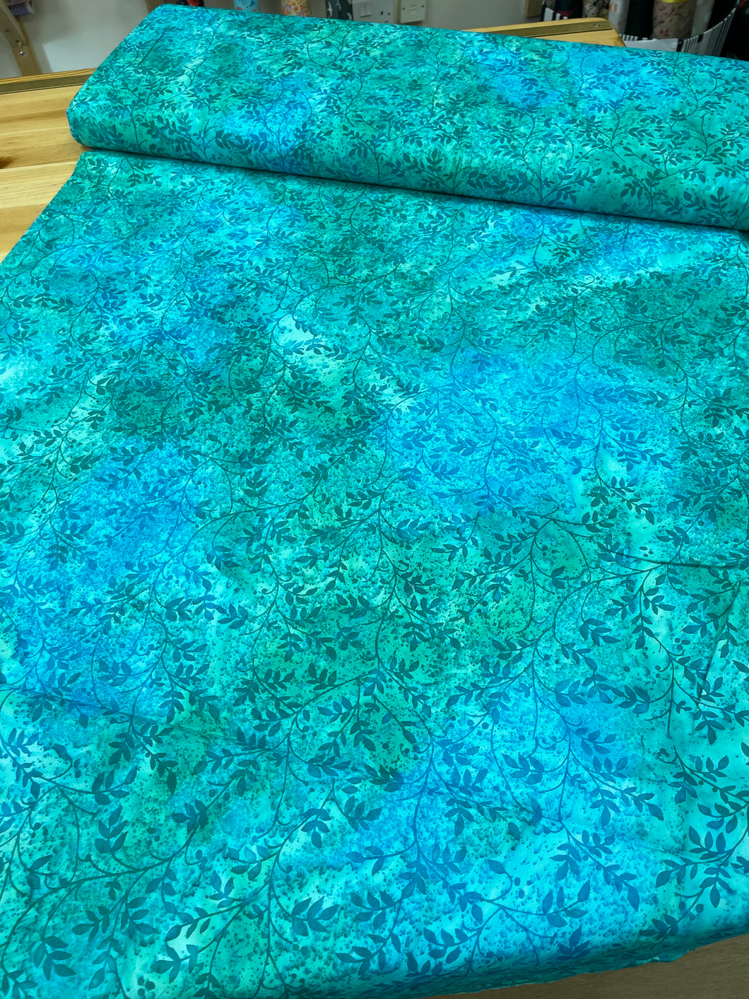 Turquoise cotton batik