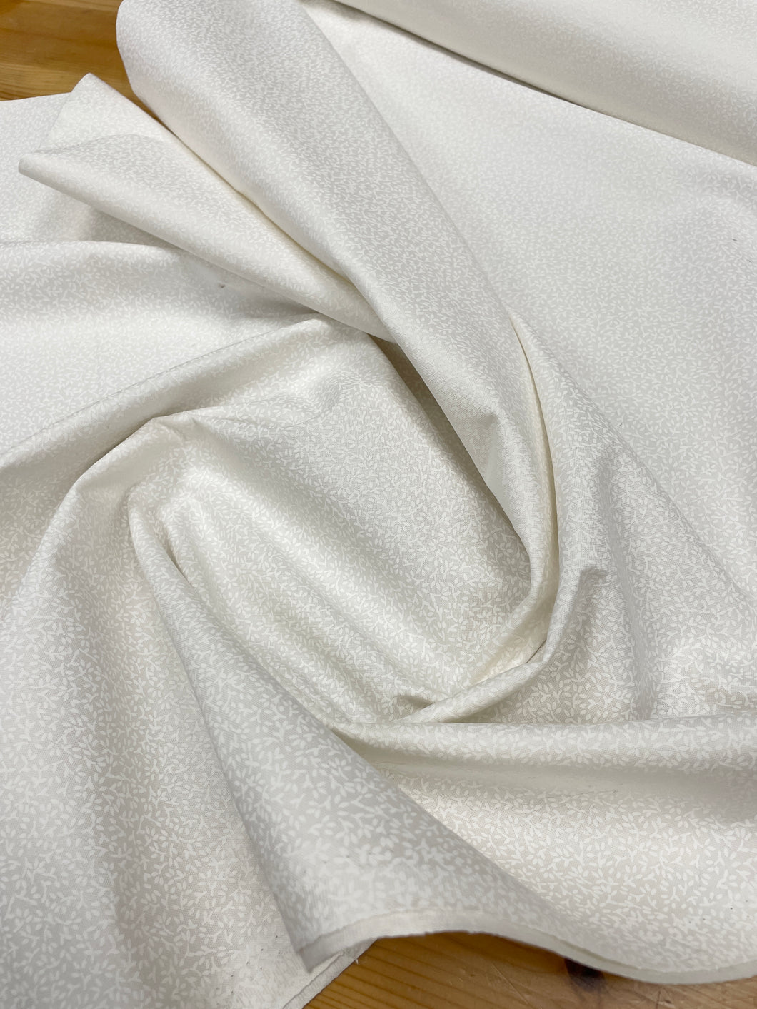 White on white floral cotton