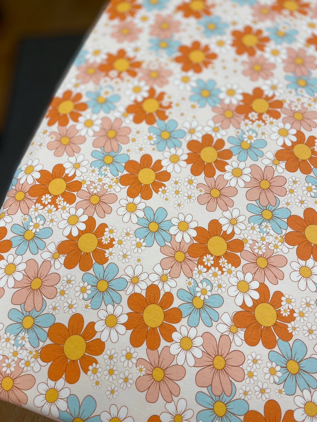 Retro floral cotton jersey