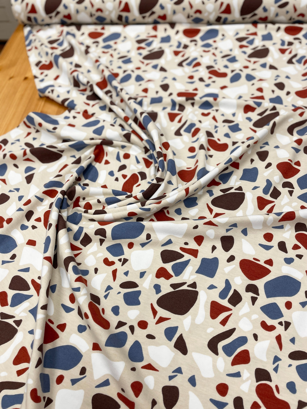 Terrazzo inspired cotton jersey