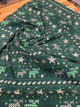 Load image into Gallery viewer, Green reindeer Christmas cotton
