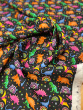 Load image into Gallery viewer, Multicoloured dinosaur cotton babycord
