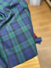 Load image into Gallery viewer, Blue and green viscose twill check
