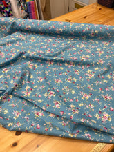Load image into Gallery viewer, Blue floral cotton poplin

