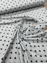 Load image into Gallery viewer, Grey and black hearts cotton jersey

