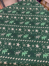 Load image into Gallery viewer, Green reindeer Christmas cotton
