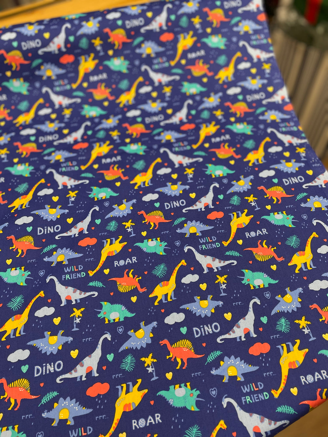 Dinosaurs cotton poplin