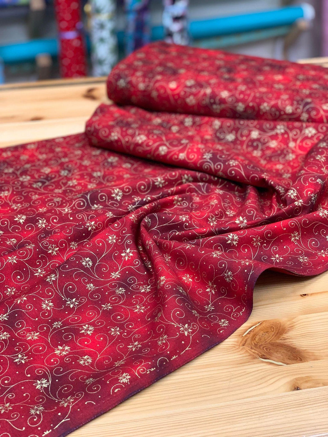 Red and gold Christmas cotton