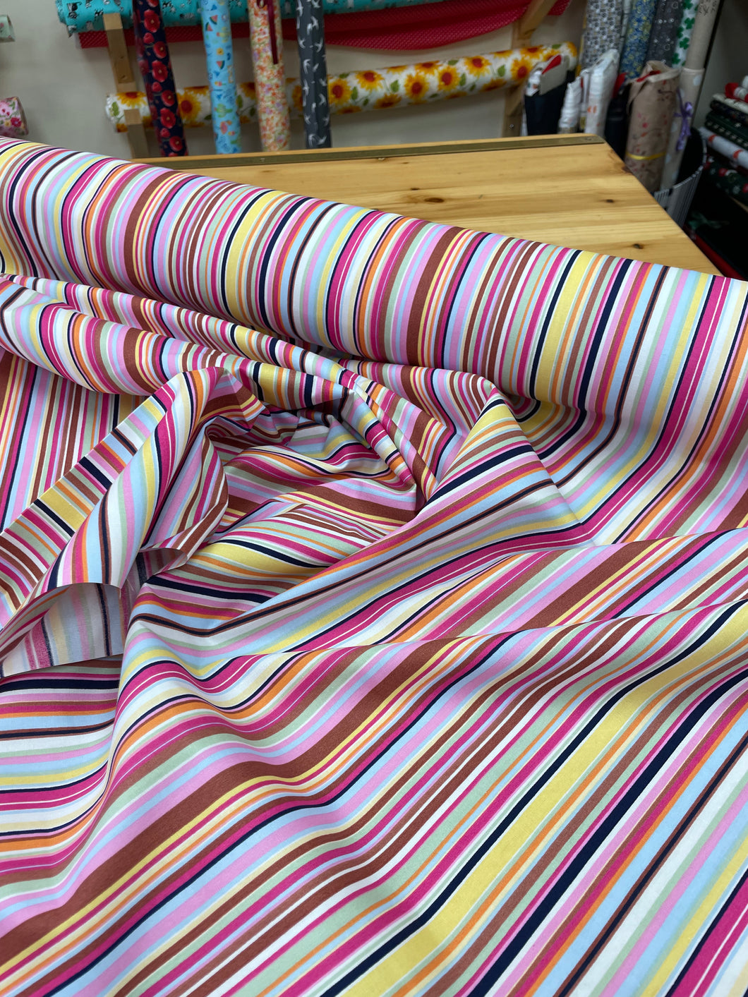 Candy stripe cotton poplin