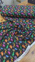 Load and play video in Gallery viewer, Multicoloured dinosaur cotton babycord

