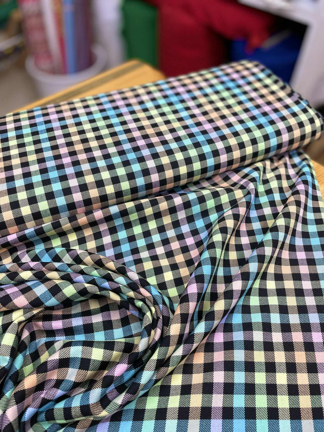 Poly viscose check