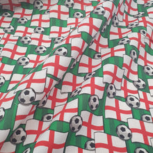 Load image into Gallery viewer, Footballs and flag polycotton
